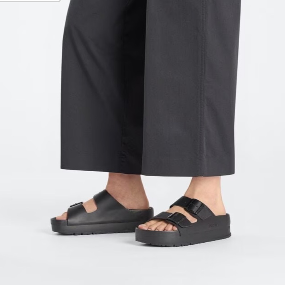 Birkenstock Black Two-Strap Platform Sandals
